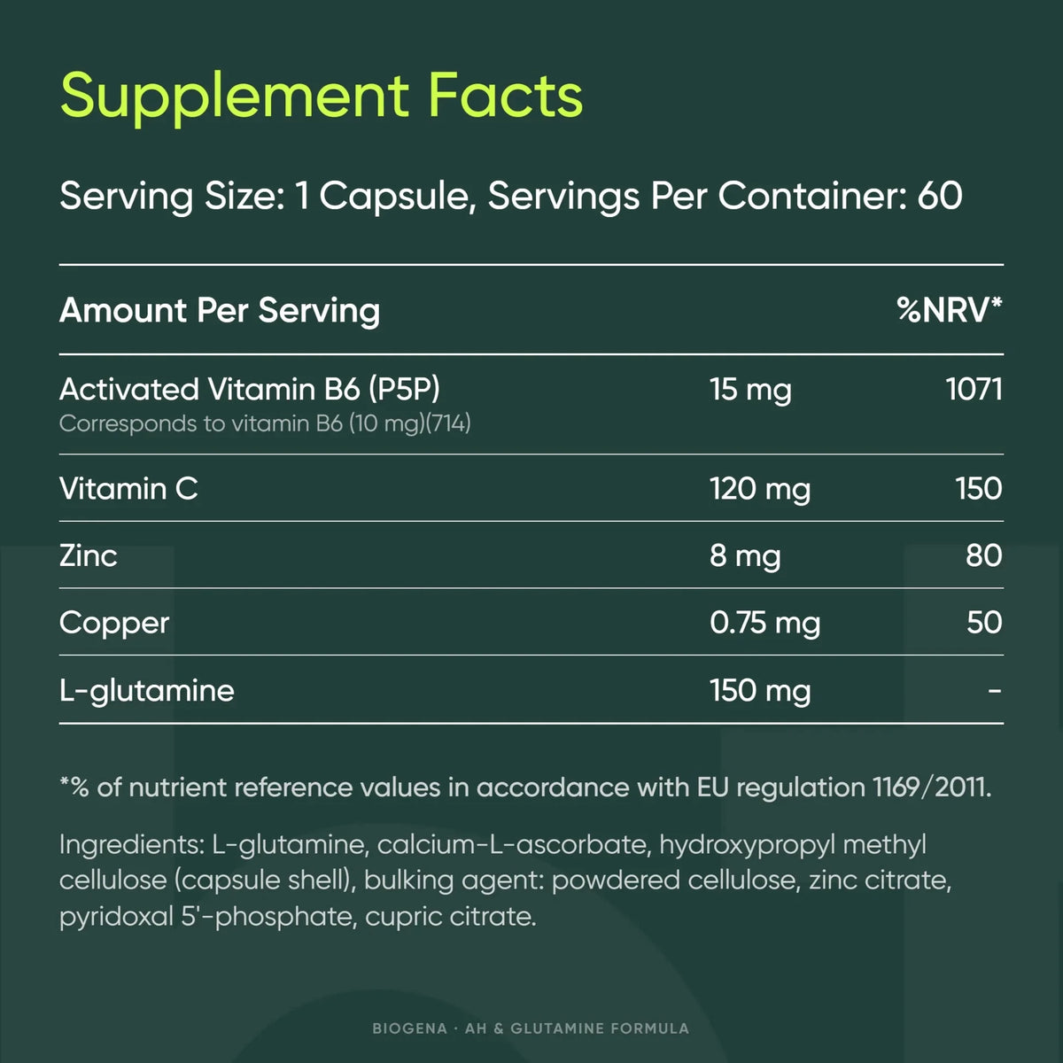 AH & Glutamine Formula - BIOGENA - B. Health Shop