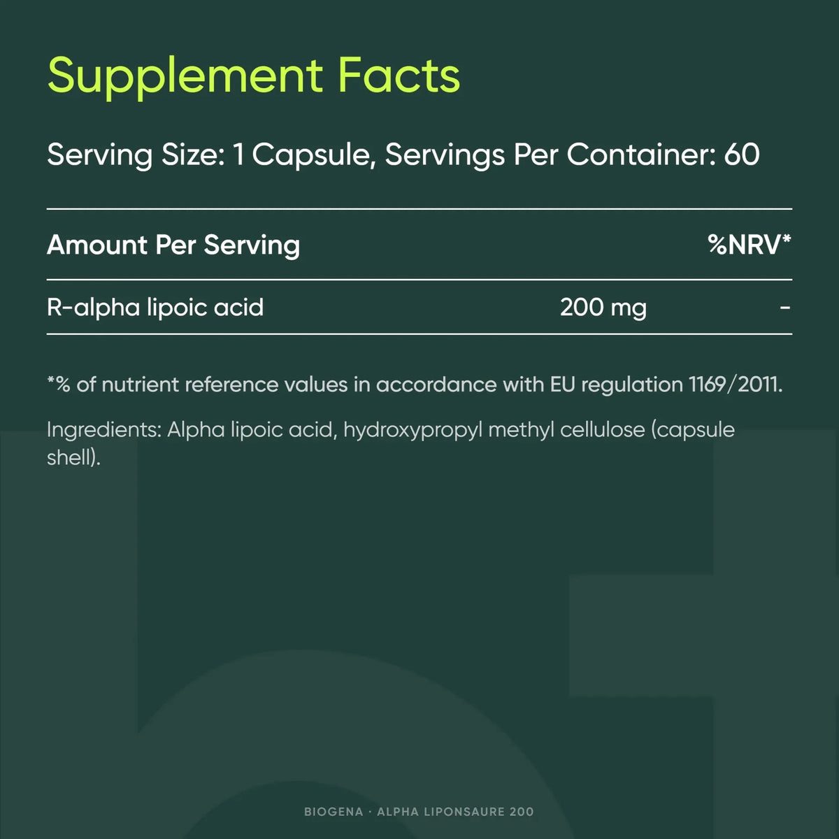 Alpha Lipoic Acid 200 - BIOGENA - B. Health Shop