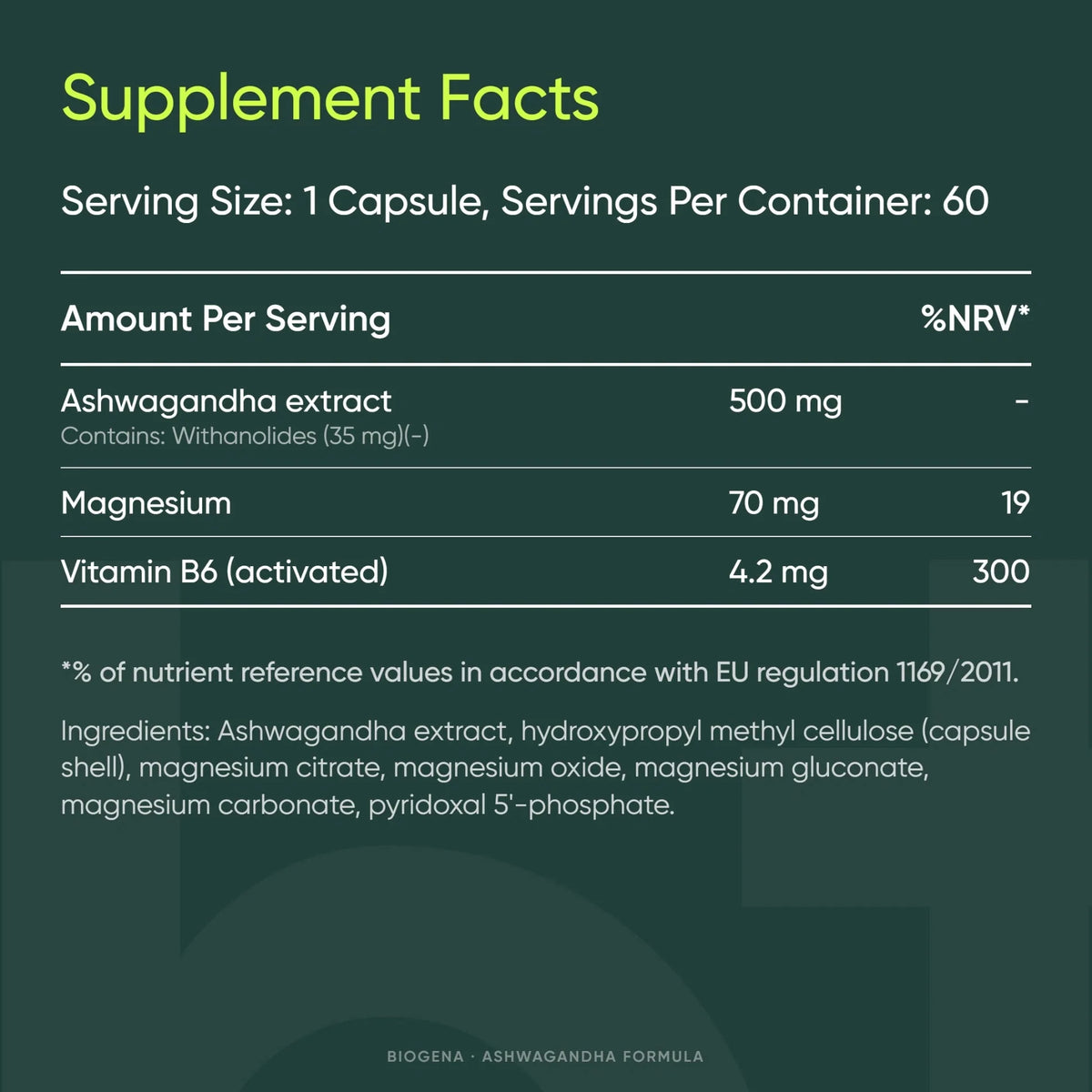 Ashwagandha Formula - BIOGENA - B. Health Shop