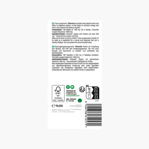 Chlorella Tablets (180) - purasana - B. Health Shop