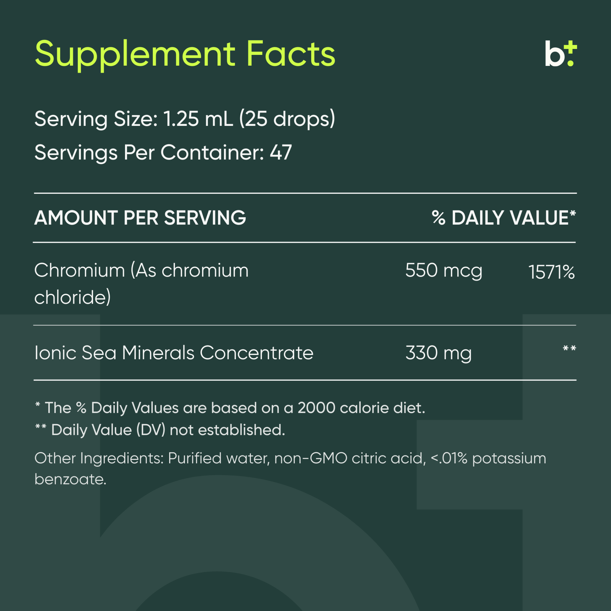 Chromium Liquid Mineral - BodyBio - B. Health Shop