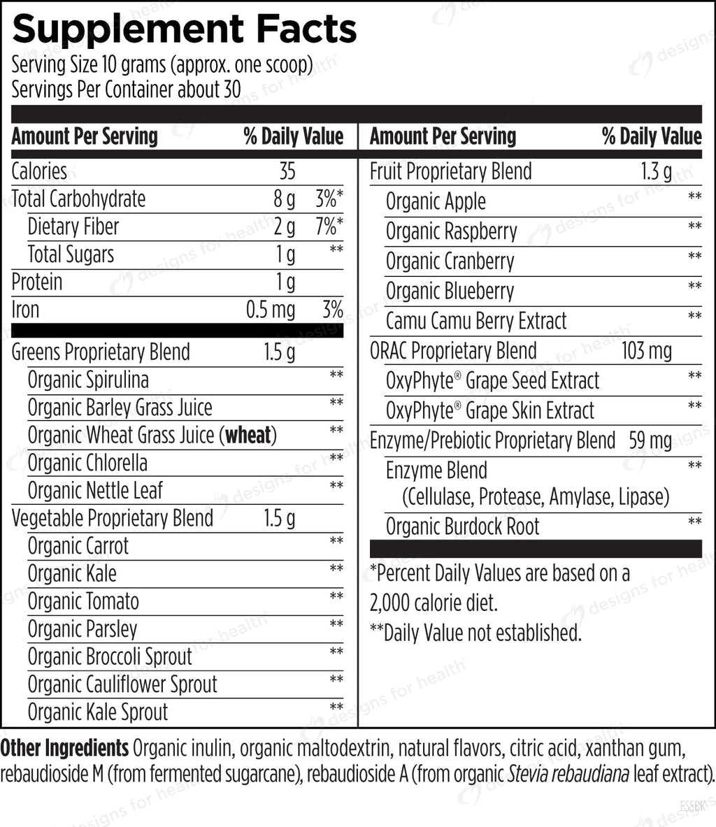 EssentiaGreens and Reds™ Strawberry/Kiwi - Design Health - B. Health Shop