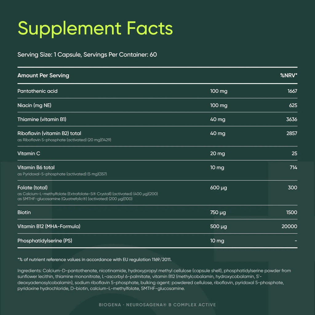 Neurosagena® B Complex Active - BIOGENA - B. Health Shop