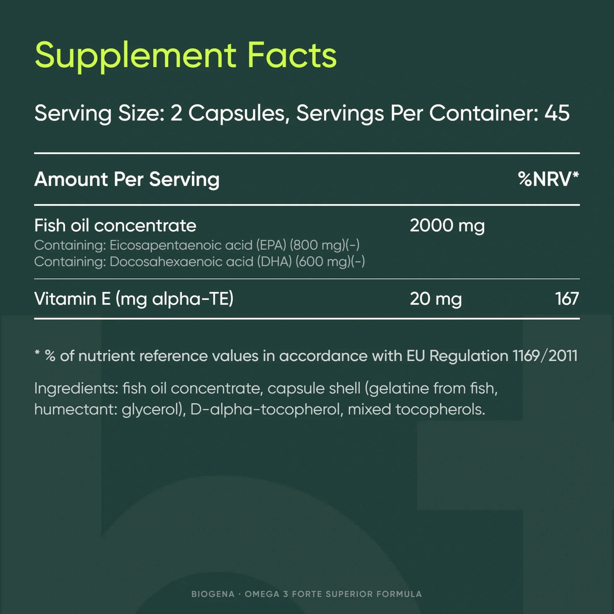 Omega 3 Forte Superior - BIOGENA - B. Health Shop