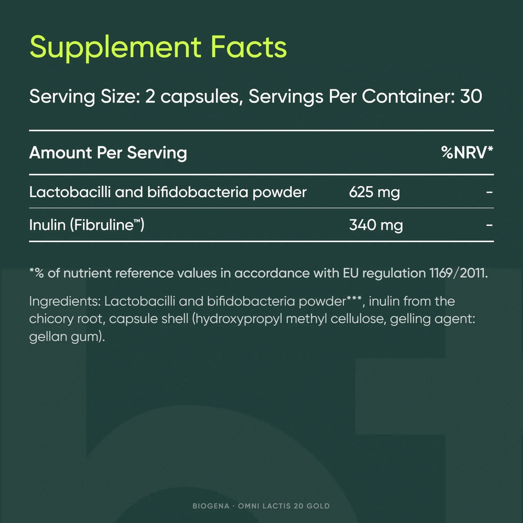 Omni Lactis® 20 PUR Gold Inulin-free - BIOGENA - B. Health Shop