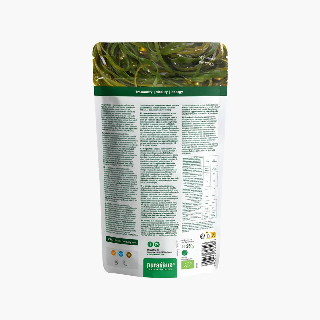 Spirulina Tablets (500) - purasana - B. Health Shop