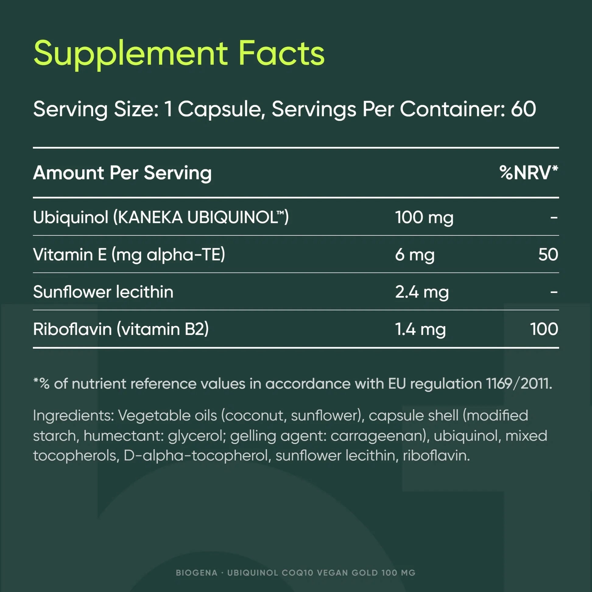 Ubiquinol CoQ10 vegan - BIOGENA - B. Health Shop