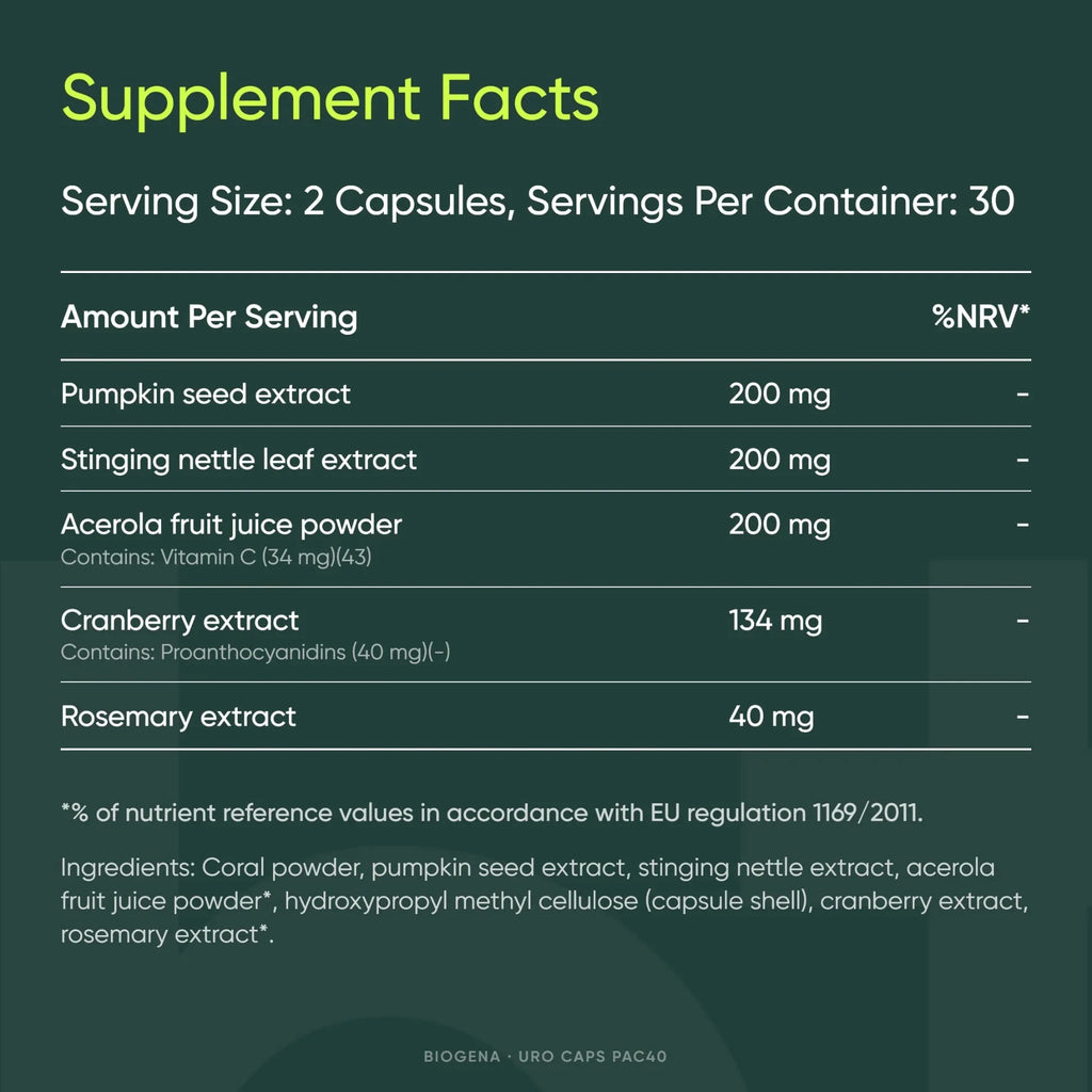 Uro Caps PAC40 - BIOGENA - B. Health Shop