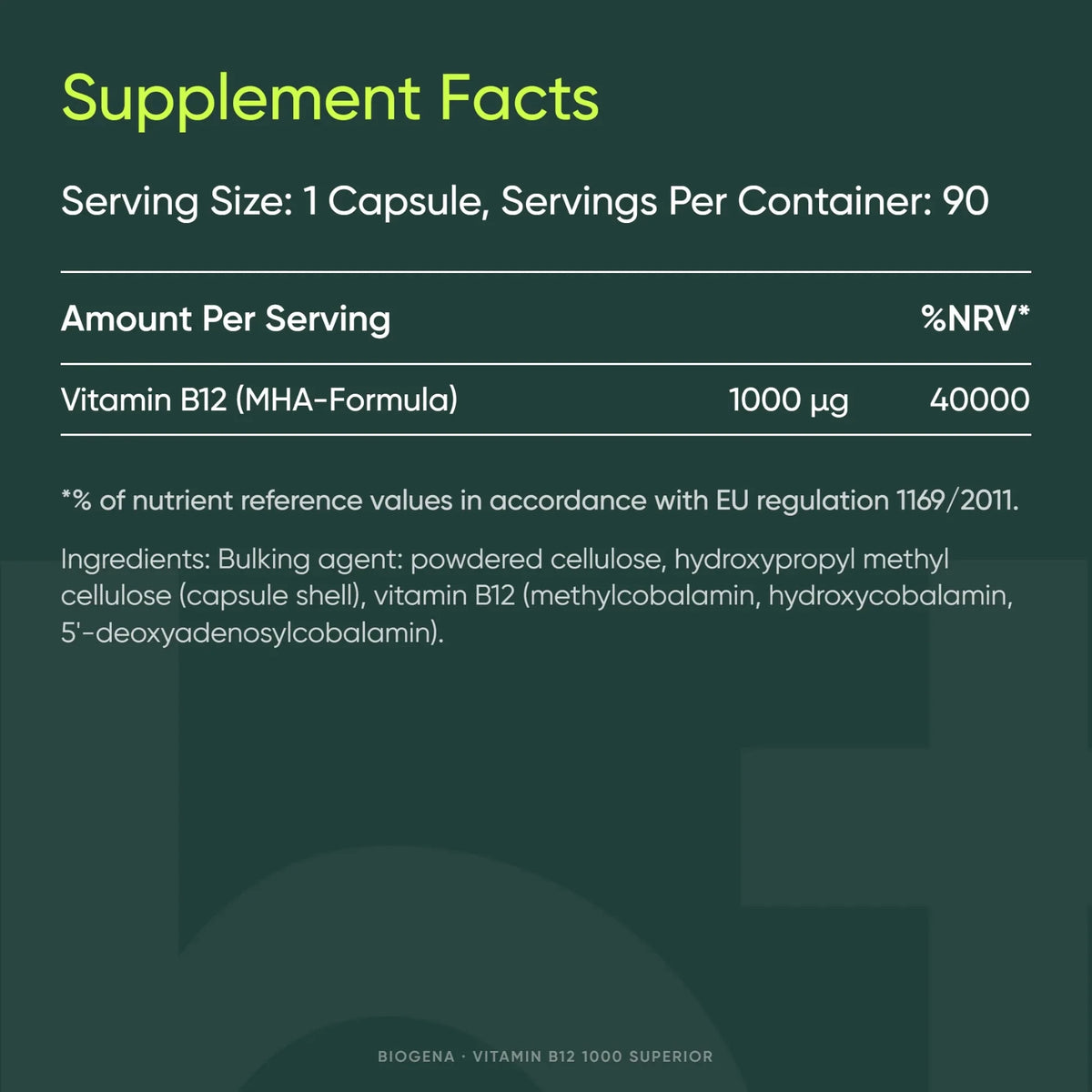Vitamin B12 1000 Superior - BIOGENA - B. Health Shop