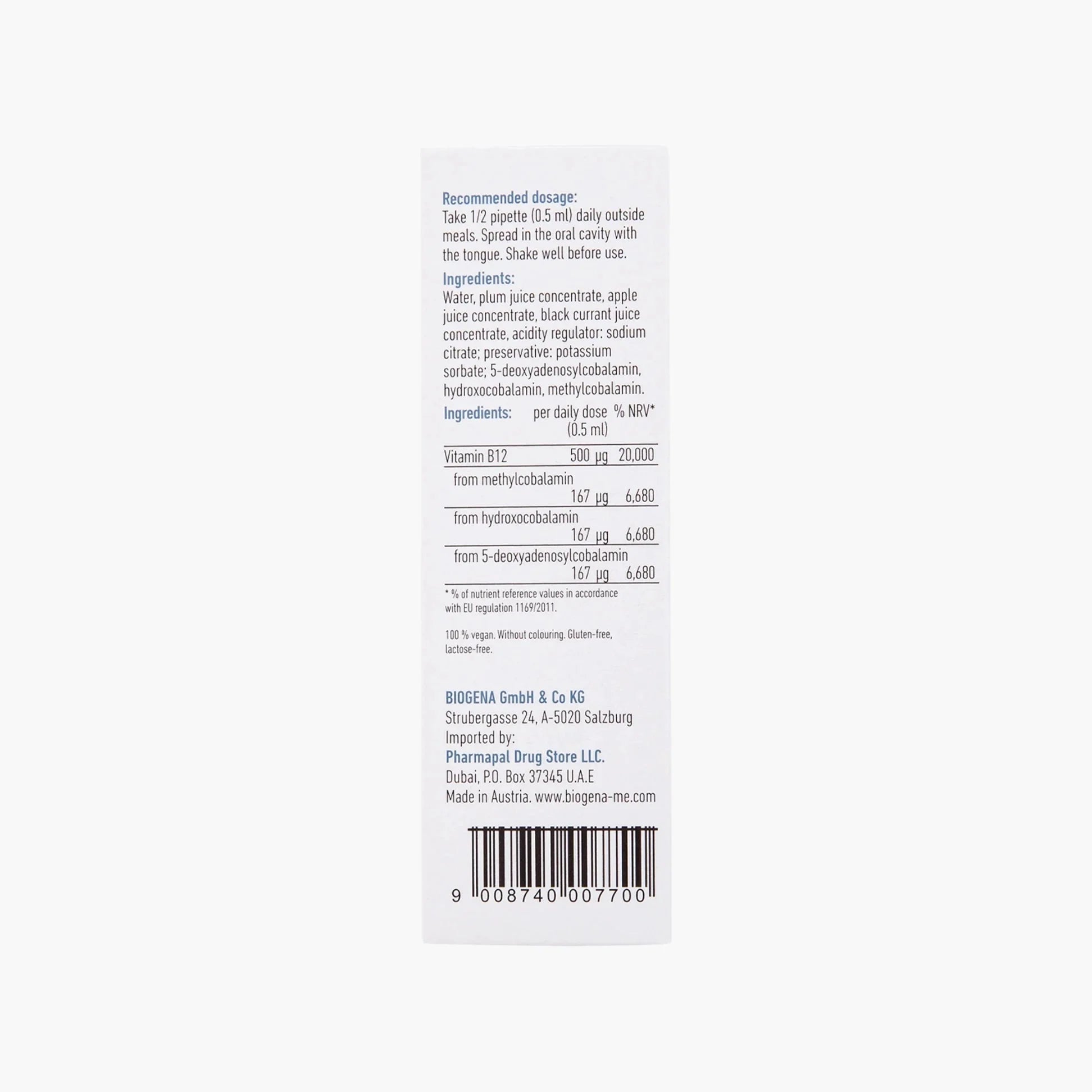 Vitamin B12 - BIOGENA - B. Health Shop