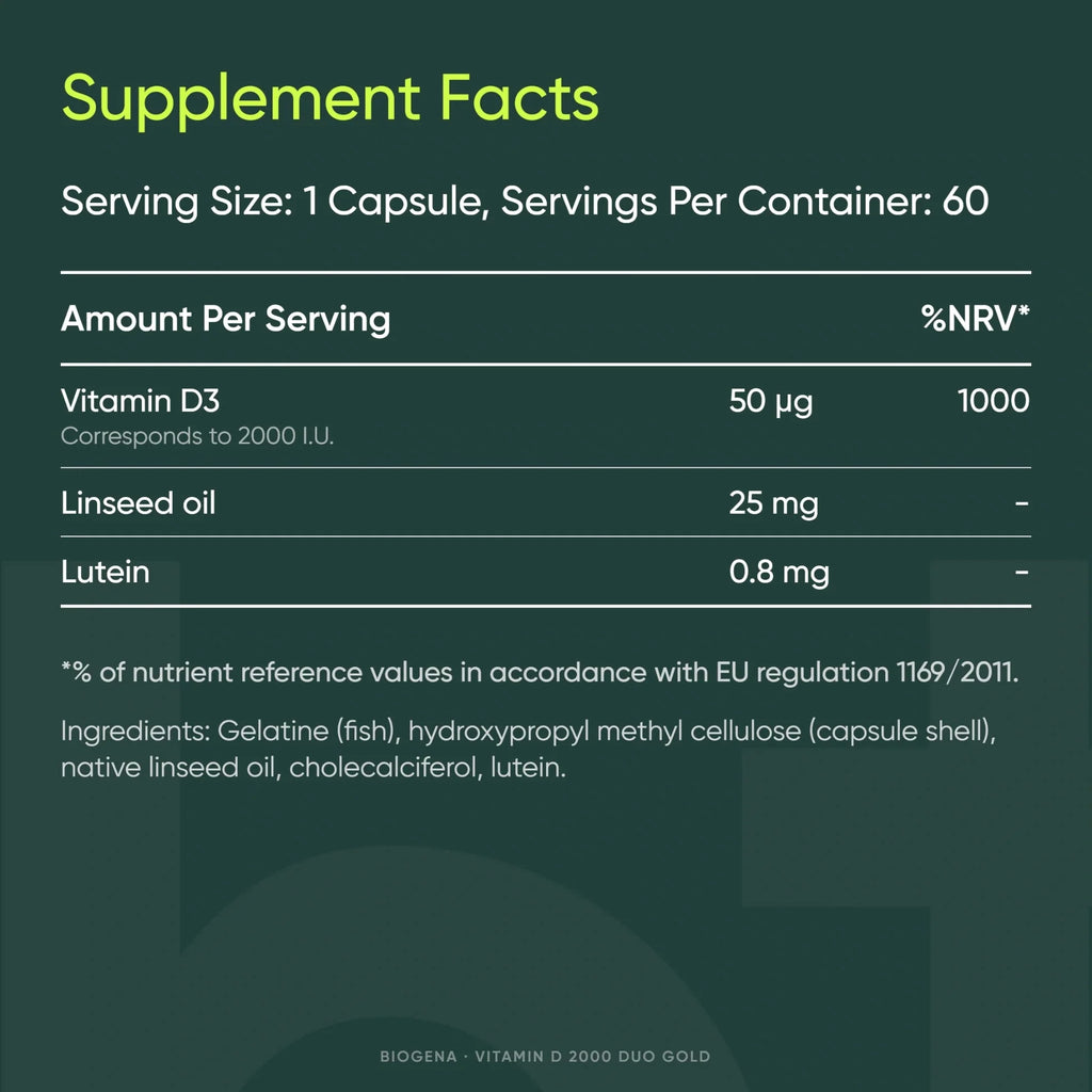 Vitamin D 2000 DUO Gold - BIOGENA - B. Health Shop