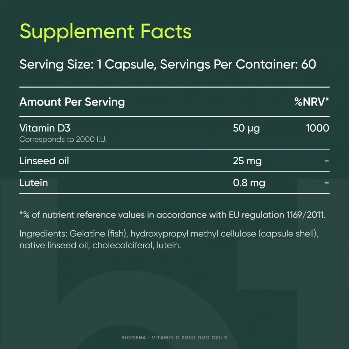 Vitamin D 2000 DUO Gold - BIOGENA - B. Health Shop