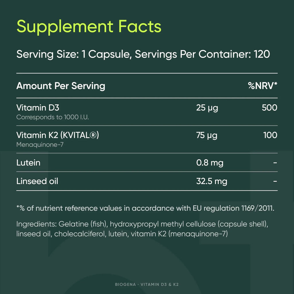 Vitamin D3 & K2 - BIOGENA - B. Health Shop