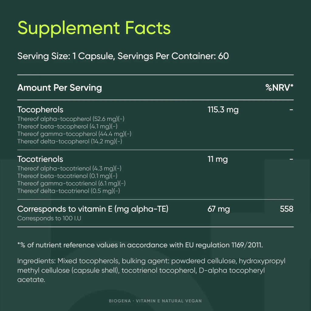 Vitamin E Natural Vegan - BIOGENA - B. Health Shop