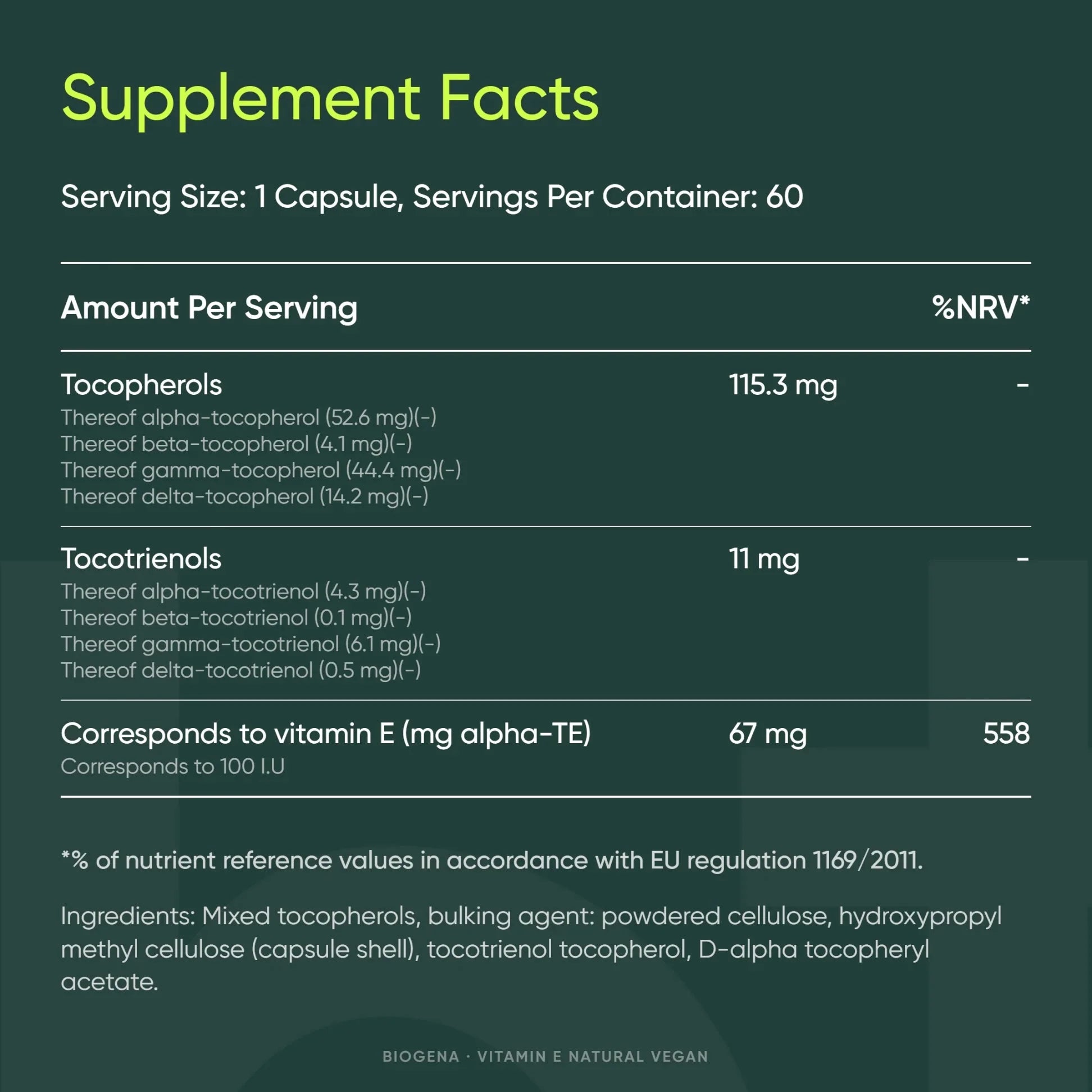 Vitamin E Natural Vegan - BIOGENA - B. Health Shop