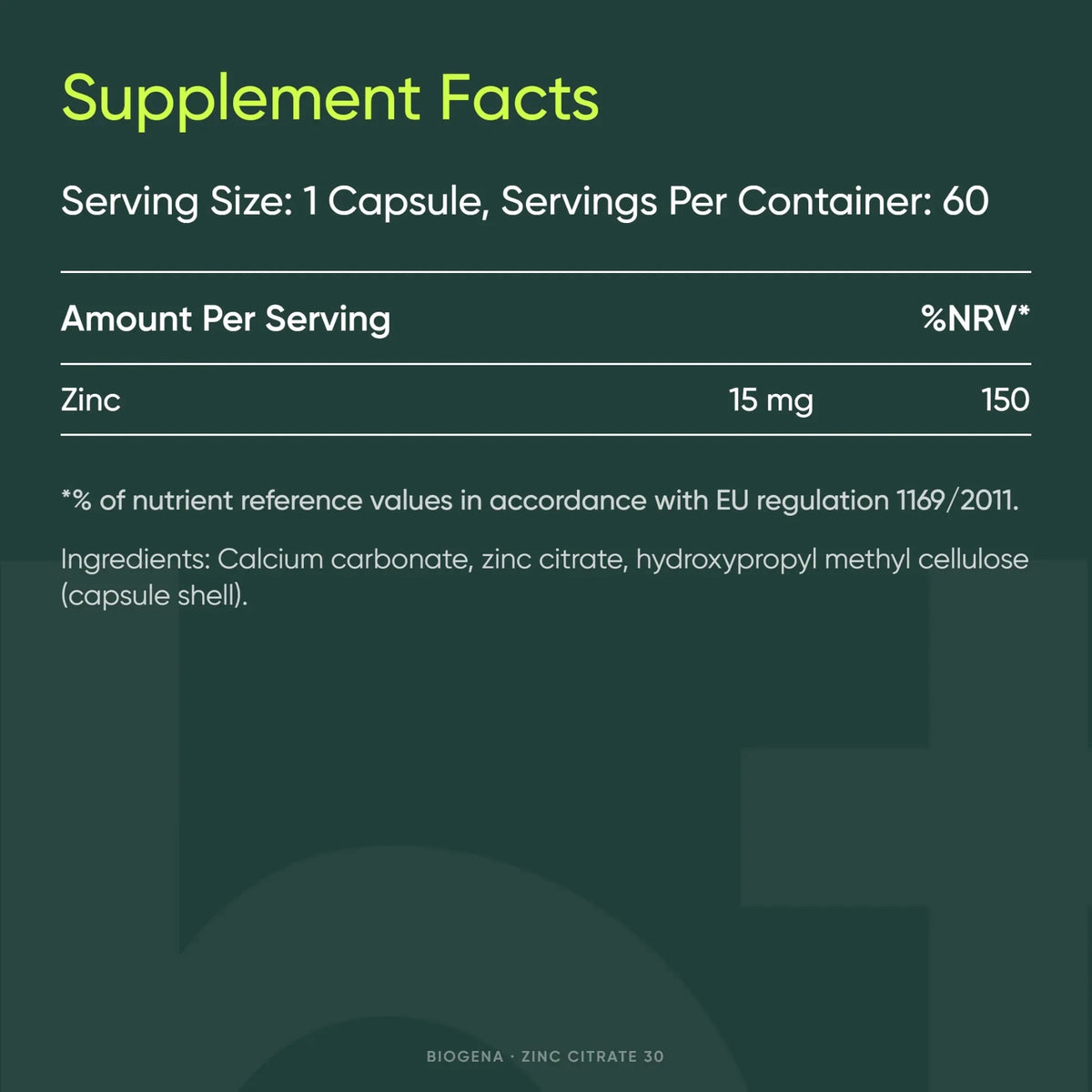 Zinc Citrate 30 - BIOGENA - B. Health Shop